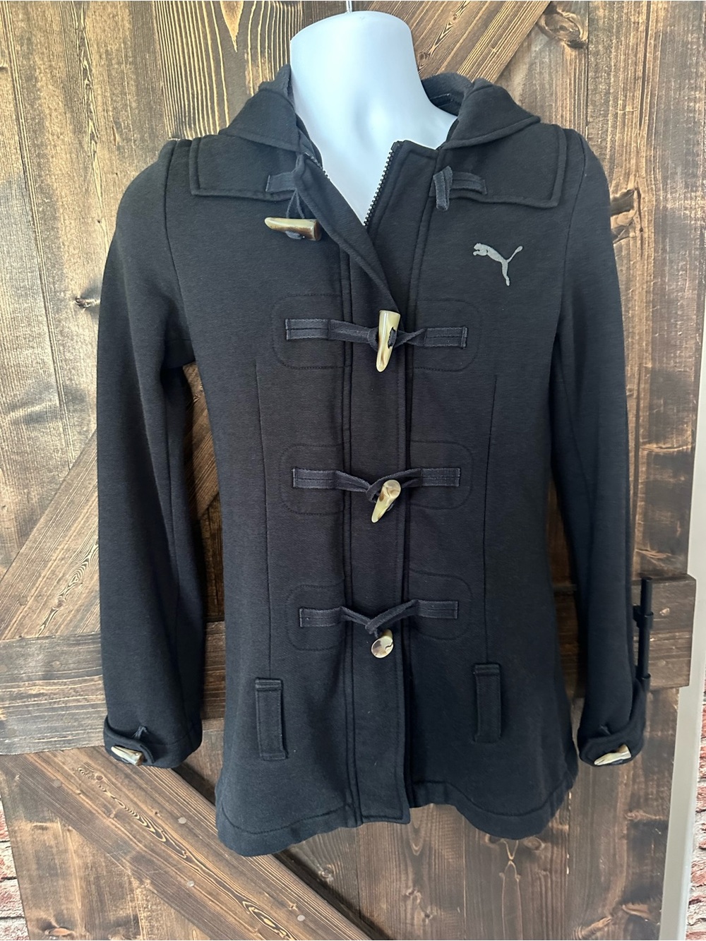 Puma Black Hooded Toggle Peacoat